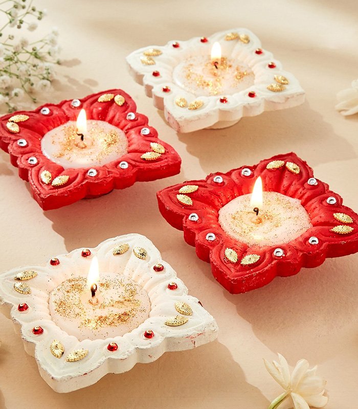 Utsav-Era-Set-of-4-Clay-Square-Diya-Candles-1